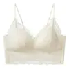 Nuevo estilo de sujetador para mujer sin espalda, sin aros, de encaje, push-up, hace que los pechos pequeños se vean más grandes, tirantes cruzados en los hombros, estilo francés, lencería sexy y fina