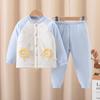 Roupa térmica infantil grossa de algodão, conjunto térmico outono e inverno, roupas de bebê, macacão acolchoado de manga comprida para recém-nascido, peça externa
