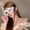 Máscara de Fiesta de Disfraces Media Cara Sexy de Encaje y Plumas Máscara de Halloween Accesorios para Posar Tocado