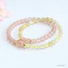 Pulseira de Cristal Natural Guan Yu Cristal Morango Quartzo Rutilado Dourado Pulseira de Círculo Duplo Joias Femininas Venda por Atacado ao Vivo S5022306