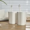 Almacenamiento de baño vaso para enjuague bucal caja de almacenamiento escritorio sin perforaciones pareja baño hogar caja para cepillos de dientes estante para guardar cepillos de dientes