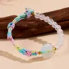 Pulsera Trenzada de Cordón con Hebilla de Paz de Calcedonia Blanca y Vidrio Blanco al por Mayor, Pulsera Cultural Creativa para Mujer de Estilo Chino Nuevo, Fresca y de Moda