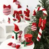 Sombrero de Elfo de Terciopelo Navideño Transfronterizo, Bastón, Colgante de Muñeco de Nieve, Decoración de Ventana, Adorno de Mesa, Arreglo de Árbol de Navidad