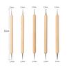 Paquete de 5 varillas espirales de acrílico para decoración de uñas, bocetos, trazos y líneas laterales, herramienta de cerámica de doble propósito, taladro de doble cabezal para bricolaje.