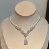 Collar para Fiesta de Noche para Mujer, Collar de Lujo con un Toque de Alta Gama, Exagerado Collar Brillante de Circonita, Cadena Clavicular de Nicho de Lujo Ligero