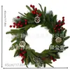 Fábrica de Origem Guirlanda de Natal de Pinheiro PE 45cm Pinha Fruta Vermelha de Natal Suprimentos de Decoração para Guirlanda de Natal Transfronteiriça