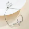 Pulsera ajustable de estilo europeo y americano con incrustaciones de diamantes, simple, japonesa y coreana, con cierre de cordón, pulsera de temperamento Joker con microincrustaciones de circonita para mujer, venta al por mayor