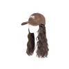 Peruca chapéu peça única atualização cabelo artificial moda preguiçoso rolo de lã nova versão aba peruca oversized cobertura total da cabeça