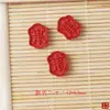 Acessórios de cinábrio de minério bruto natural areia vermelha de alto teor trevo de quatro folhas Xiangyun pequeno caractere fu joias de acessórios de cinábrio DIY