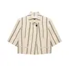 Comercio Exterior Europeo Ropa de Mujer al por Mayor AliExpress Verano Nuevo Simple Versátil Rayas Blazer de Cinco Mangas