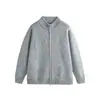 Cárdigan de Punto con Cuello Mao de Doble Cremallera Simple para Viaje Diario para Hombres y Mujeres Otoño Invierno Casual Versátil Holgado Ropa Exterior para Viaje Diario