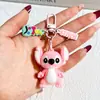 Nuevo Llavero de Puntada Afelpada Muñeca de Goma Suave Creativo PVC Lilo y Stitch Colgante para Llavero de Coche