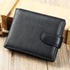 Carteira masculina de couro genuíno Multifuncional Carteira de couro de primeira camada Carteira masculina Advanced Sense Retro Couro Curto Escova Anti-roubo