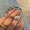 2025 Nueva Elegante Diadema de Perlas Corea Dongdaemun Simple Básica Banda de Goma Color Tierra Goma para el Cabello