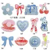 Adesivos de Tecido Série Azul Bordados em Computador Desenho Animado Fofo Doce Aplique Decorativo para Jaqueta em estoque Oferta Bordado Atacado