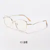 Nuevas Gafas Anti Luz Azul Venta al por mayor Transfronteriza Lentes Planos Versátiles para Mujer Poligonales Retro Hombres Marco de Metal de Moda Cara Desnuda