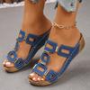 Pantuflas de Verano con Hebilla Calada de Gran Tamaño Transfronterizas Europeas y Americanas para Mujer 2025 Nuevas Sandalias de Playa Ligeras de Moda con Suela Gruesa