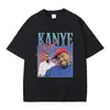 Camiseta Estampada Gráfica del Rapero Kanye West para Hombre Streetwear Vintage