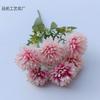 Simulação crisântemo bola cabo pequeno flor decoração de casa 6 cabeças crisântemo bola estilo pastoral arte floral flor macia para segurar na mão flor de comércio exterior flor falsa