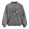 Moletom criativo com estampa de letras de banda, gola redonda, para homens, estilo primavera e outono, tendência hip-hop europeu e americano, blusa de moletom esportiva