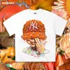 Camiseta Redonda de Manga Corta con Estampado de Graffiti en Inglés 2026 Top Versátil Estilo Casual Top de Algodón Más Vendido