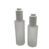 30ml transparente ombro plano líquido cilíndrico frasco de vidro óleo essencial branco imprensa conta-gotas bomba fosco sub-embalagem cosméticos
