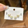 Juego de Seis Piezas con Microincrustaciones de Circonita, Una Tarjeta, Tres Pendientes, Tres Pares de Pendientes, Joyería de Diseño Nicho con Aguja de Plata S925