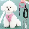 Correa para Mascotas Nylon Reflectante Telescópica Correa para Perro Estilo Arnés Chaleco Teddy Bichón Pomerania Arnés Reflectante