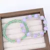 Estilo Popular Xiaohongshu Pulseira de Jade Roxo Lavanda Natural Feita à Mão DIY Pulseira de Contas Redondas 6/10mm Acessórios Atacado