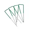 Clavos de tierra en forma de U semi-recubiertos, clavos para fijar césped, clavos galvanizados para césped de jardín, clavos de tierra para huertos con punta angular, clavos de tierra para tela de control de malezas