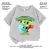 2025 Plantas Contra. Ropa de Zombies Ropa de Verano de Manga Corta para Niños Nuevo Estilo Camiseta de Algodón para Niños y Niñas Verano Manga Media Moderna 3