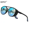 Gafas Retro Estilo Hong Kong, Gafas de Sol Polarizadas Redondas de Moda, Gafas de Sol Antiviento de Alta Gama para Motocicleta, Tendencia Anti-UV