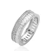 Colar Europeu e Americano Hip-Hop Zircônia Corrente Cubana Anel 8mm Zircônia Completa Tendência Anel Hip-Hop Personalizado para Homens e Mulheres