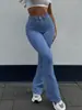 Pantalones Vaqueros de Color Liso, Pierna Ancha, Media Elasticidad, Moda Retro Popular Transfronteriza, Tendencia Versátil para la Calle Py1024