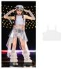 Ropa de Actuación de Jazz para Niños Chaleco de Lentejuelas Hip-Hop para Niñas Pantalones de Cuero Falda Ropa de Jazz para Niñas