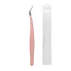 Pinzas para Extensiones de Pestañas Falsas Acero Inoxidable Rizado de Pestañas con Patrón de Fibra Pinzas de Belleza Herramientas de Belleza Fábrica en Stock