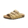 Sandalias de Mujer de Moda con Hebilla de una Sola Tira, Sandalias de Playa con Remaches, Sandalias Planas de Vacaciones Estilo Ins