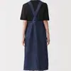 Vestido de Tirantes tipo Delantal Vintage Holgado de Longitud Media Adelgazante Estilo Japonés-Coreano Transfronterizo en Estilo Preppy