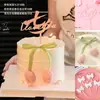 Día de San Valentín Chino Capullo de Tulipán Lazo Decoración de Pastel Vela Feliz Día de San Valentín Chino Enchufe Acrílico
