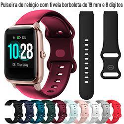 19mm硅胶表带8字扣表带 ID205表带 小米Ls01蝴蝶