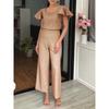 Comércio exterior spot Sudeste Asiático transfronteiriço novo feminino cor sólida manga curta bolso calça de perna larga casual moda conjunto atacado