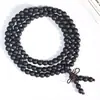Pulsera de Cuentas de Buda de Agarwood Natural Vietnamita, Material Viejo Sándalo Negro, Cuentas de Oración de 108 Cuentas para Hombres y Mujeres, Hilo de Madera