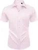 Camisa social masculina casual de manga curta, com botões, elasticidade em quatro direções, sem amassar, para uso transfronteiriço, camisa formal de verão, elástica, não precisa passar