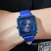 Reloj Cuadrado GEDI para Mujer Reloj Trendy para Estudiante Moda Correa de Cuero Impermeable Reloj Casual para Mujer Esfera Grande Reloj de Pulsera de Cuarzo
