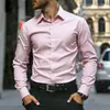 Nueva camisa de rayas de manga larga para hombre para primavera y otoño, holgada y casual, se puede personalizar con tu propio diseño