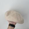 Café dulce claro ~ boina de lana de alta textura para mujer, estilo japonés de otoño e invierno, para cara pequeña, retro, versátil, temperamento, sombrero de pintor