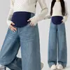 93101 Jeans Rectos de Alta Calidad para Maternidad Nuevos Pantalones de Mezclilla de Otoño Soporte Abdominal No Ajustados Ropa Exterior Casual Pantalones de Pierna Ancha