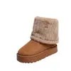 Comercio Exterior Invierno Nuevas Botas de Nieve 2026 Suela Gruesa Más Terciopelo Engrosadas Cálidas Botas de Algodón Botines Botas de Piel Mujer Al por Mayor