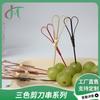 Brochetas de Tijera 100 Piezas/Paquete Palillos Desechables de Bambú Palillos Clásicos para Cócteles Frutas Bolsa al por Mayor Ecológico