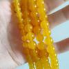 Cuentas sueltas de calcedonia morganita de imitación de calcedonia optimizada de alta calidad, cuentas redondas de jade de color caramelo, joyería hecha a mano, accesorios con cuentas